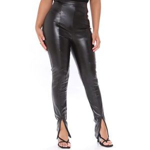 Fashion Nova black faux Leather pants 2x